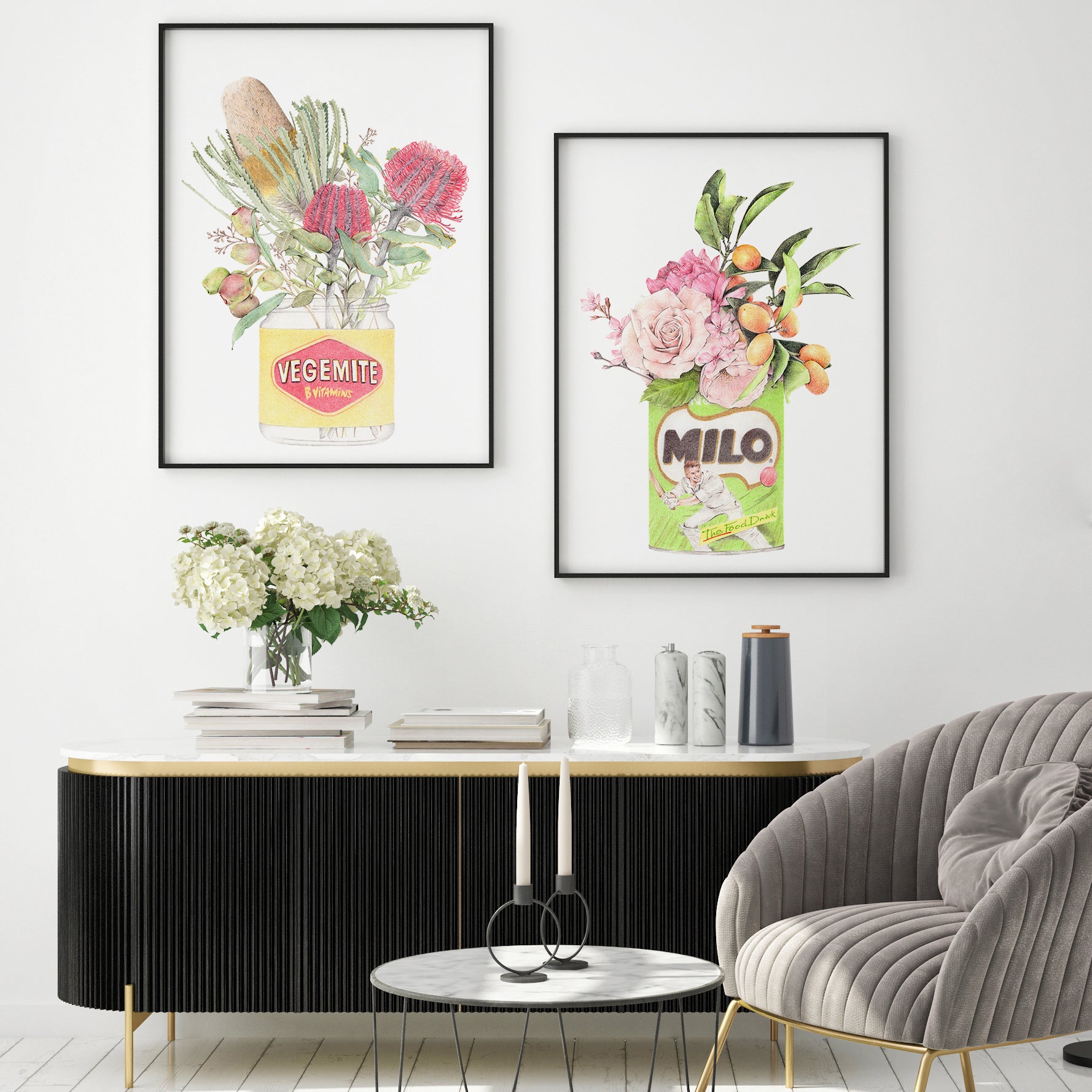 Set of 2 Wall Art with Vegemite and Milo