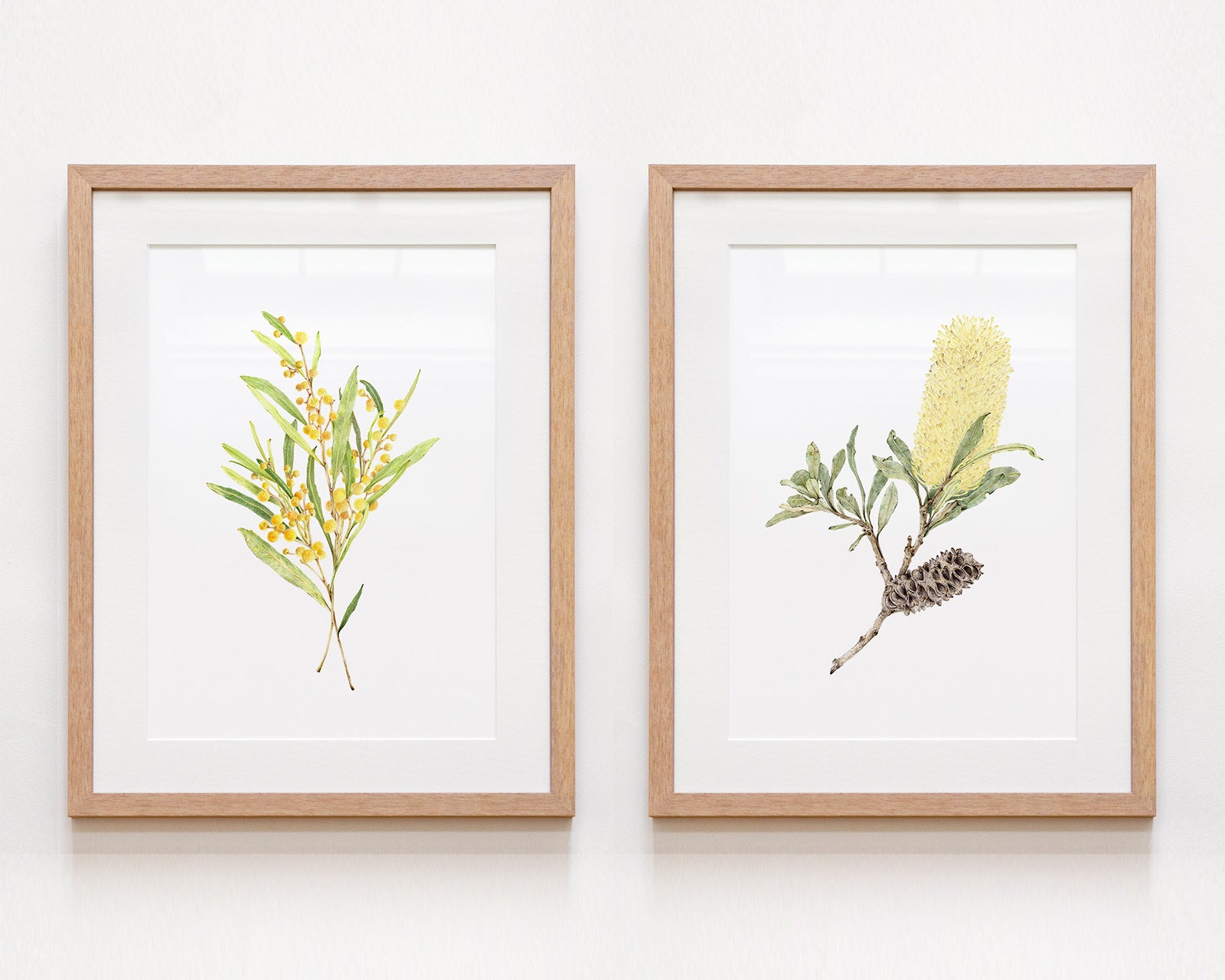 Farmhouse inspired set of 2 botanical wall art 