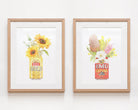 Framed art print set featuring Australian classic beers with florals